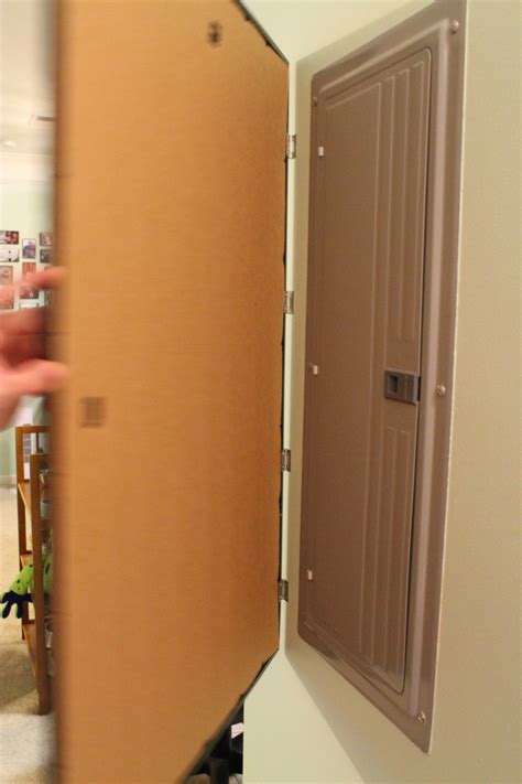 how to hide a hanging electric box|electrical cabinet covering ideas.